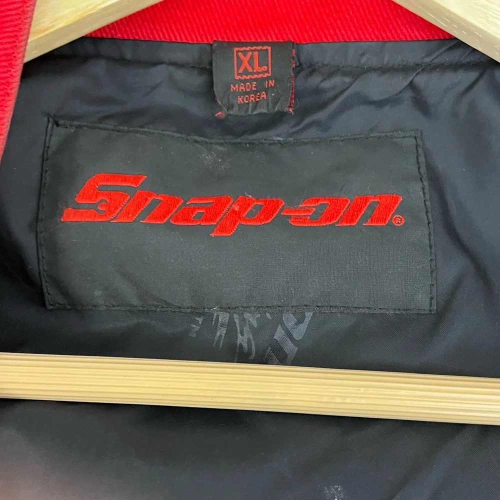 Vintage Snap-On Racing Men’s XL twill jacket embroidered red blk mechanic Y2K - Picture 12 of 16